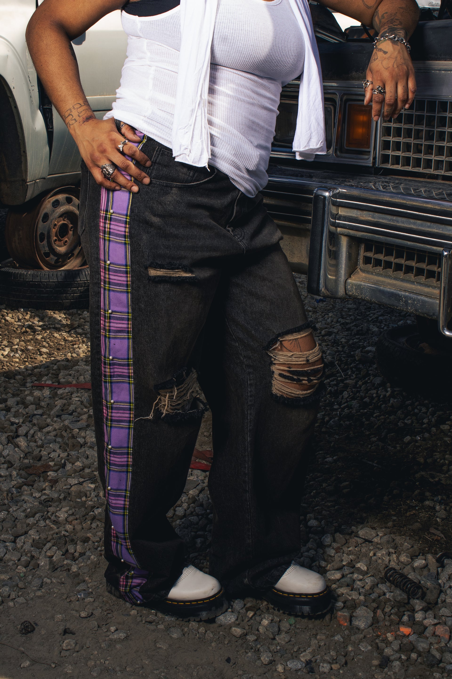 FLANNEL PEARLS DENIM